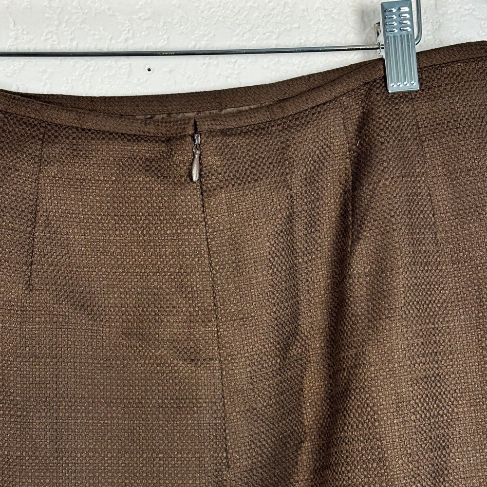 Le Suit Essentials Women's Brown Textured BasketWeave Pencil Skirt Career 10 - Picture 3 of 12